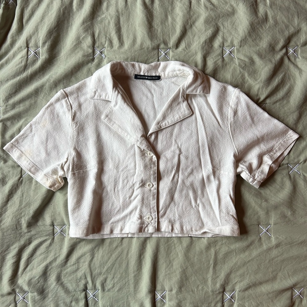 Brandy Melville Cropped Button-up Top